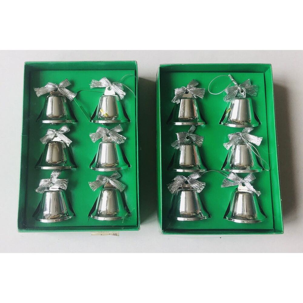 Vintage Christmas Ornaments Ringing Silver Bells Bows Clover Philadelphia Taiwan